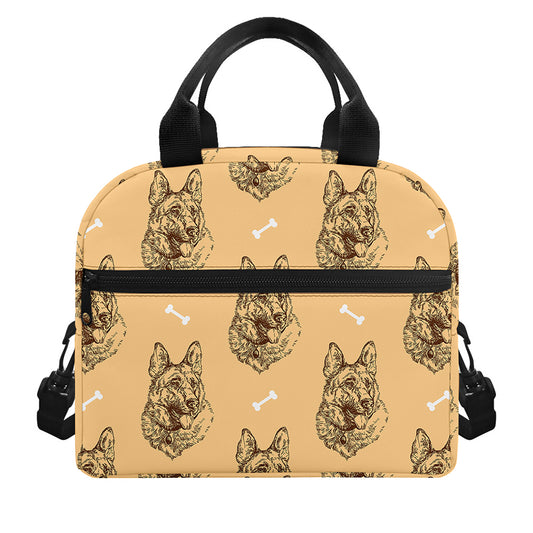 Drawing German Shepherd Pattern Print Insulated Lunch Bag