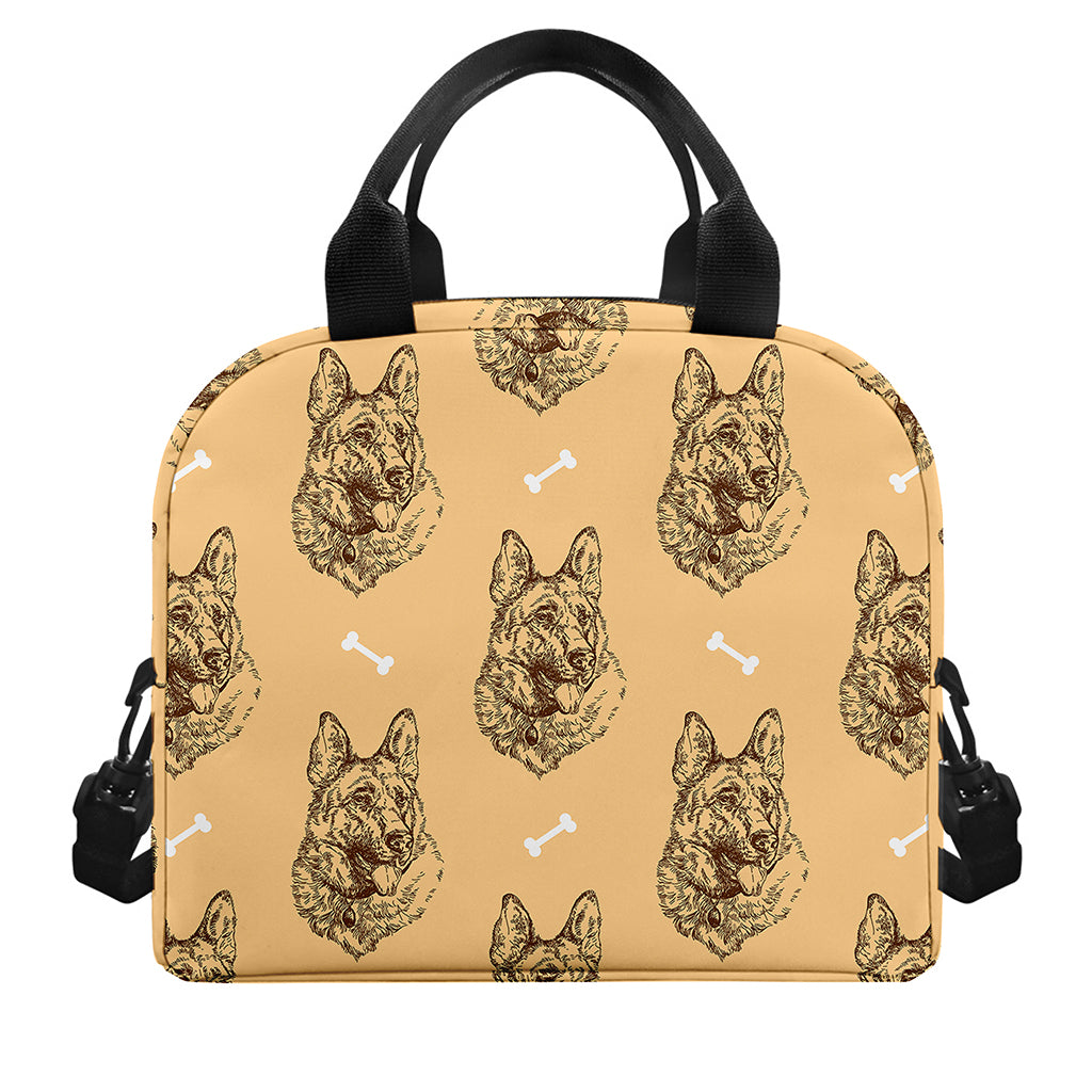 Drawing German Shepherd Pattern Print Insulated Lunch Bag