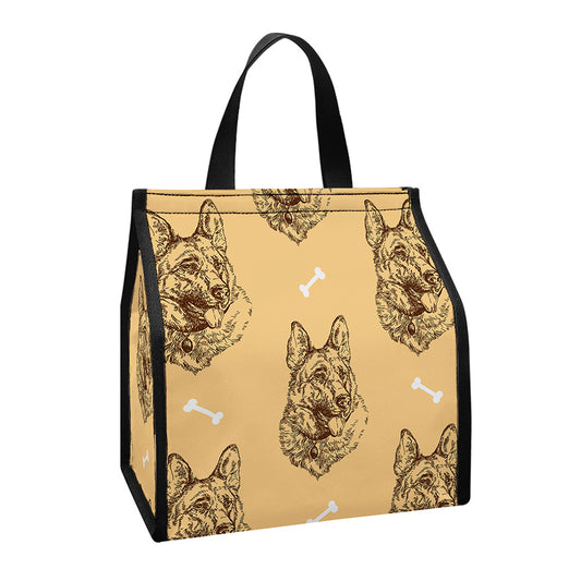 Drawing German Shepherd Pattern Print Insulated Lunch Tote
