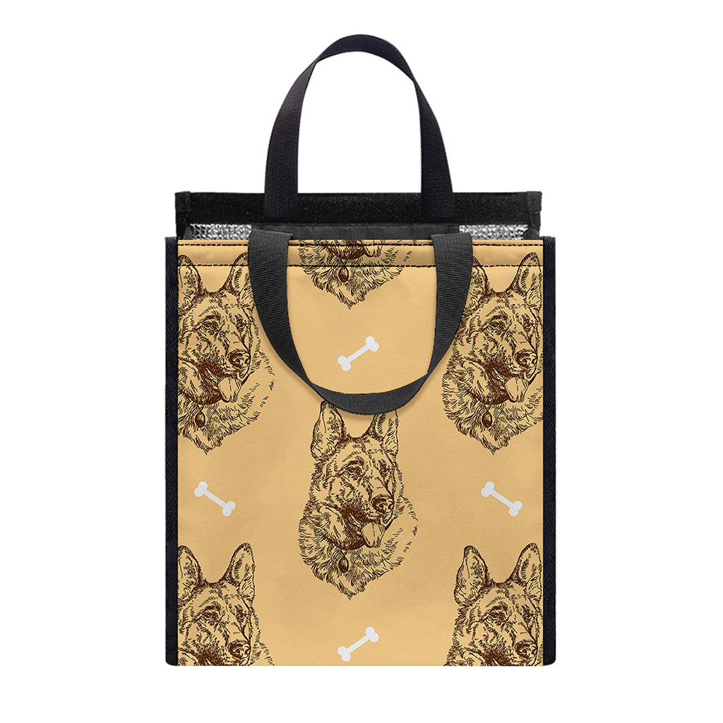 Drawing German Shepherd Pattern Print Insulated Lunch Tote