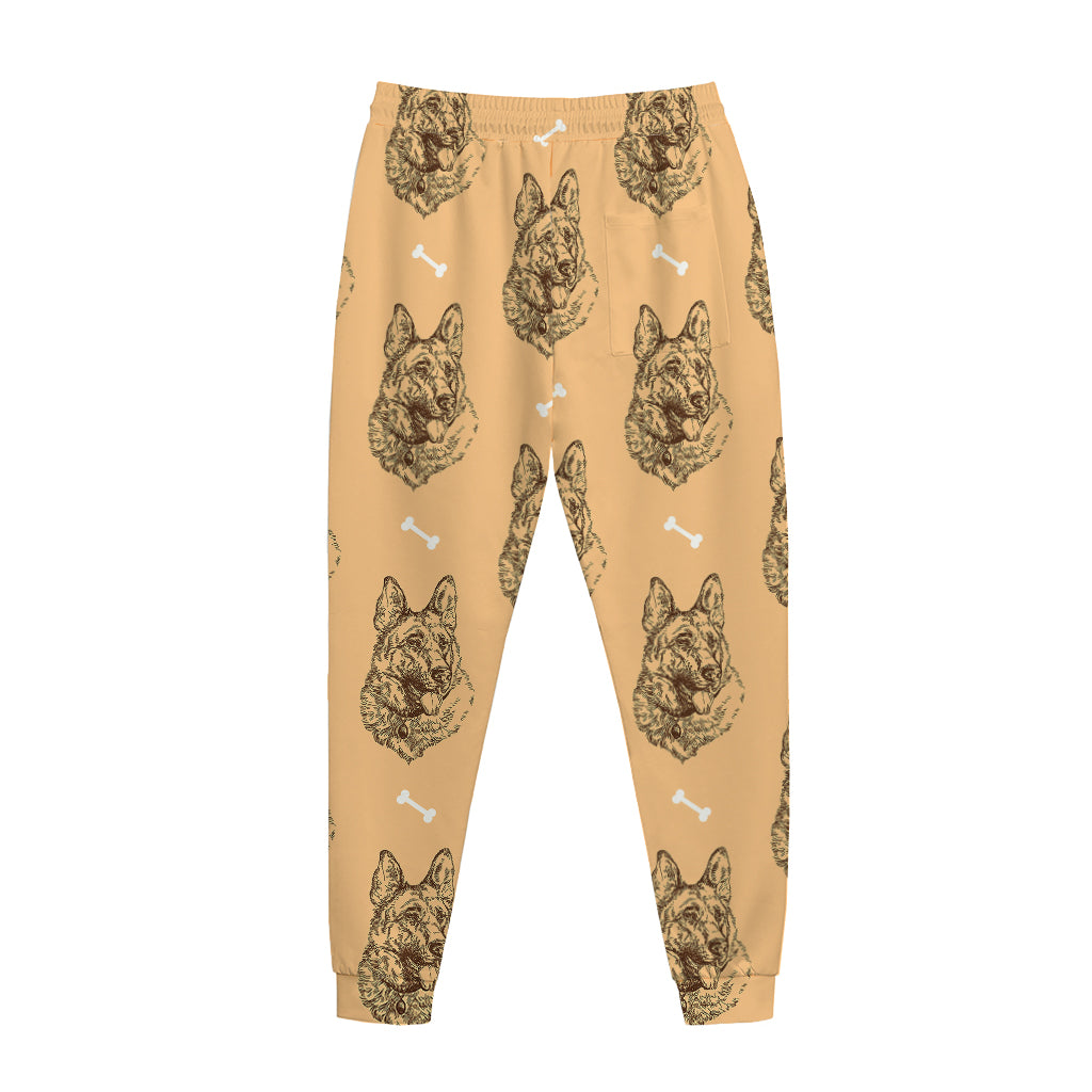 Drawing German Shepherd Pattern Print Jogger Pants