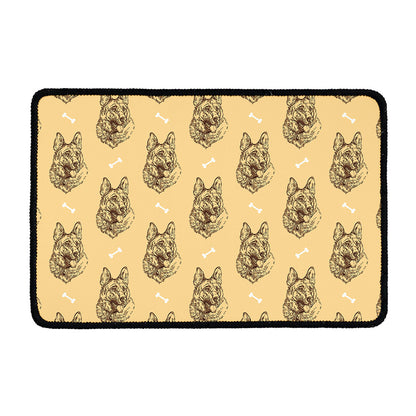 Drawing German Shepherd Pattern Print Kitchen Mat
