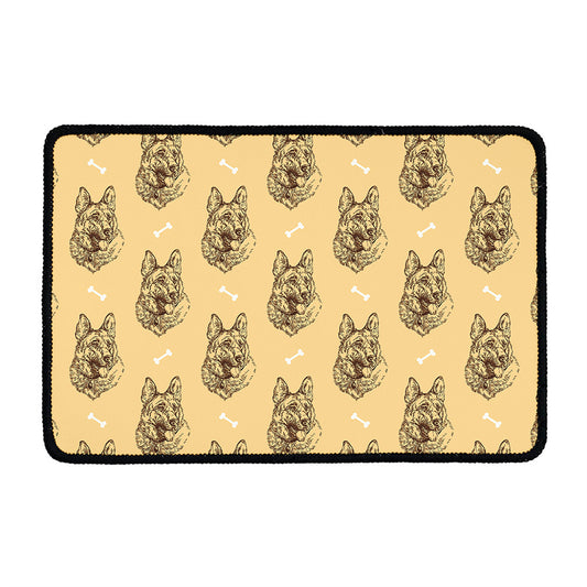 Drawing German Shepherd Pattern Print Kitchen Mat
