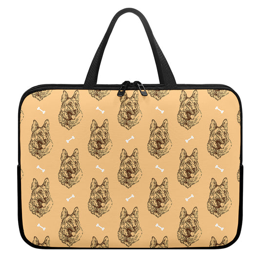 Drawing German Shepherd Pattern Print Laptop Sleeve With Handle