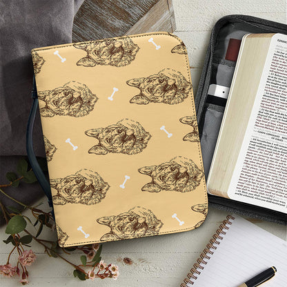 Drawing German Shepherd Pattern Print Leather Bible Cover