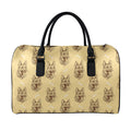 Drawing German Shepherd Pattern Print Leather Duffel Bag
