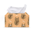 Drawing German Shepherd Pattern Print Leather Tissue Box Cover