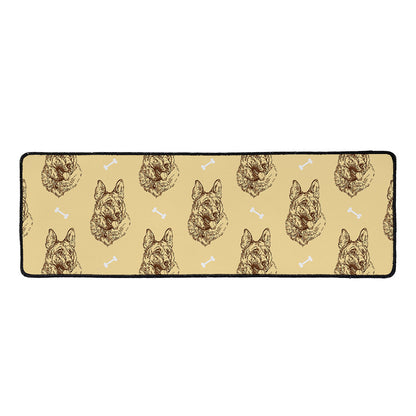 Drawing German Shepherd Pattern Print Long Kitchen Mat