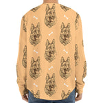 Drawing German Shepherd Pattern Print Long Sleeve Baseball Jersey