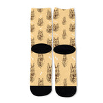 Drawing German Shepherd Pattern Print Long Socks