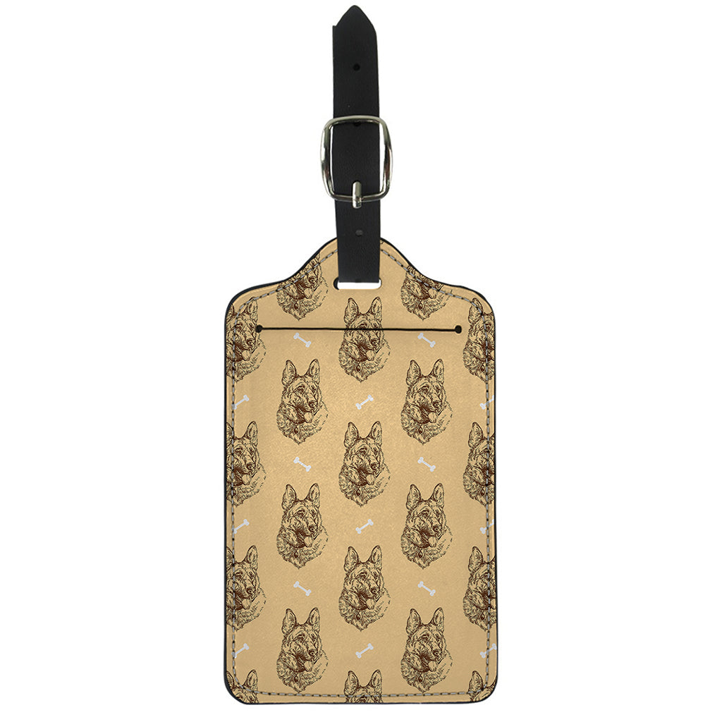 Drawing German Shepherd Pattern Print Luggage Tag