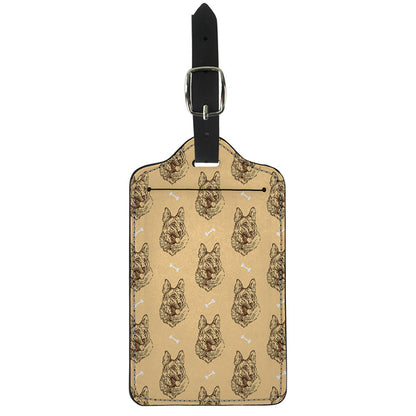 Drawing German Shepherd Pattern Print Luggage Tag