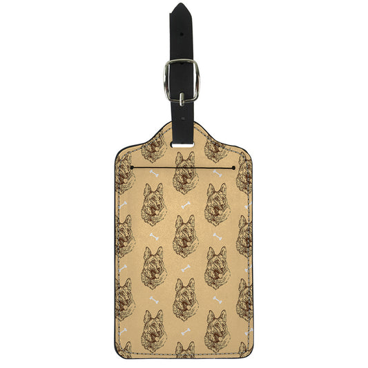 Drawing German Shepherd Pattern Print Luggage Tag