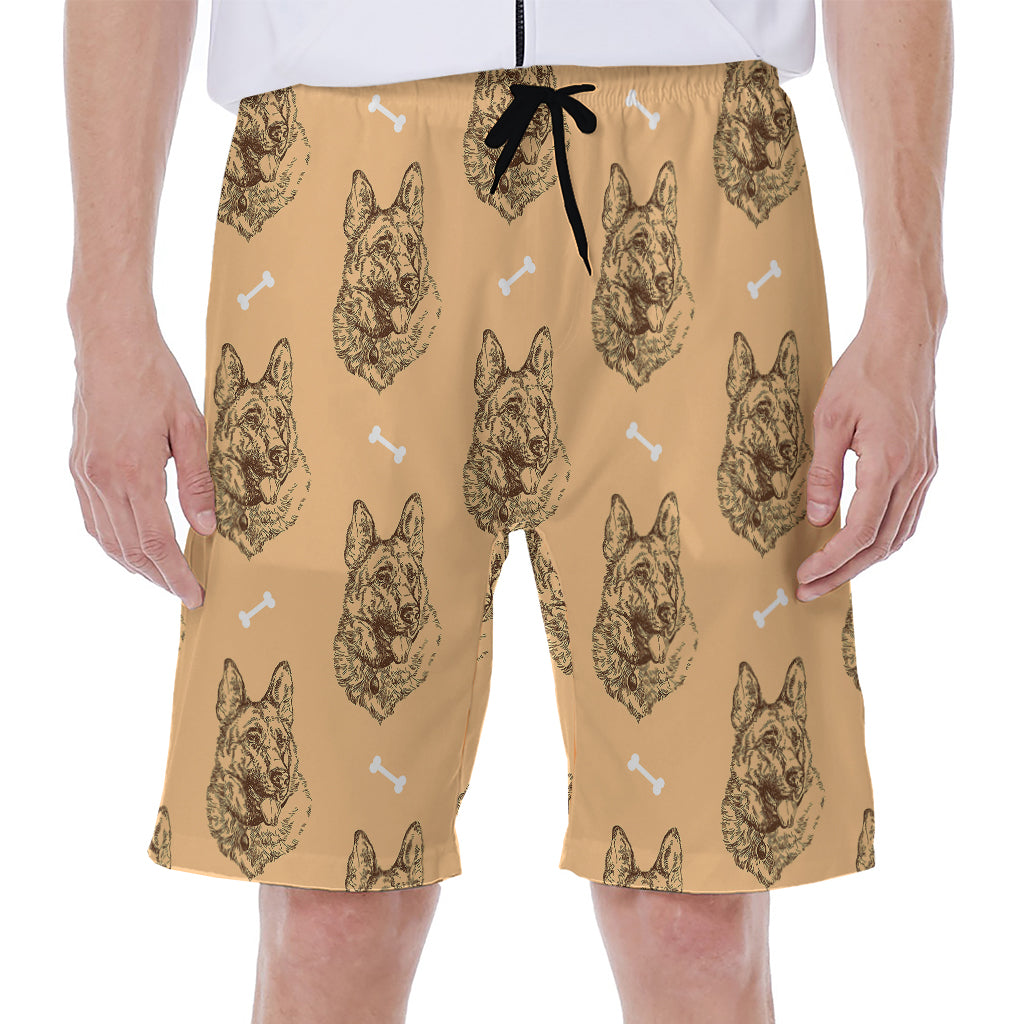 Drawing German Shepherd Pattern Print Men's Beach Shorts