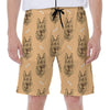 Drawing German Shepherd Pattern Print Men's Beach Shorts