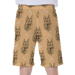 Drawing German Shepherd Pattern Print Men's Beach Shorts