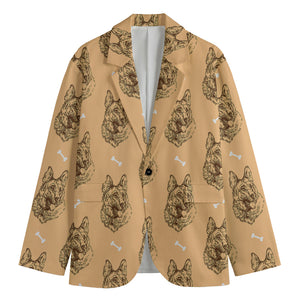 Drawing German Shepherd Pattern Print Men's Blazer