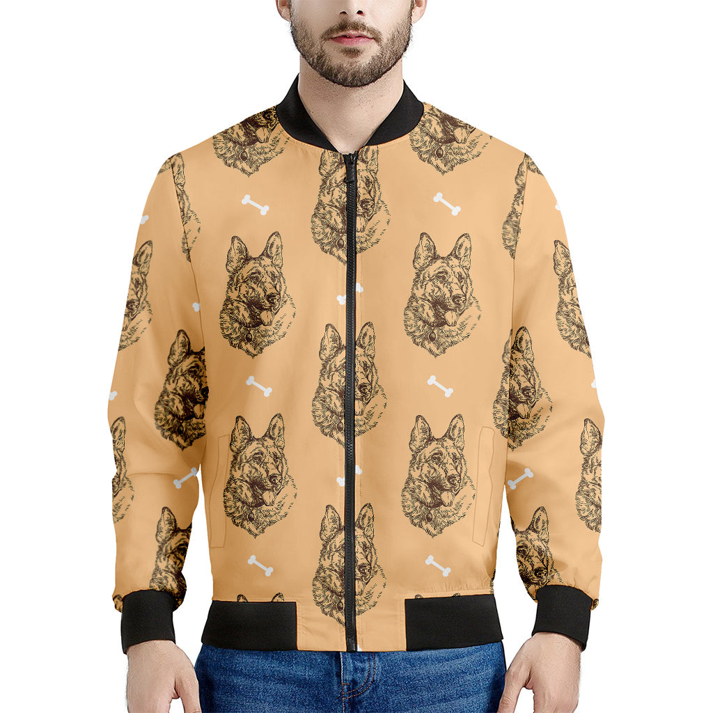 Drawing German Shepherd Pattern Print Men's Bomber Jacket