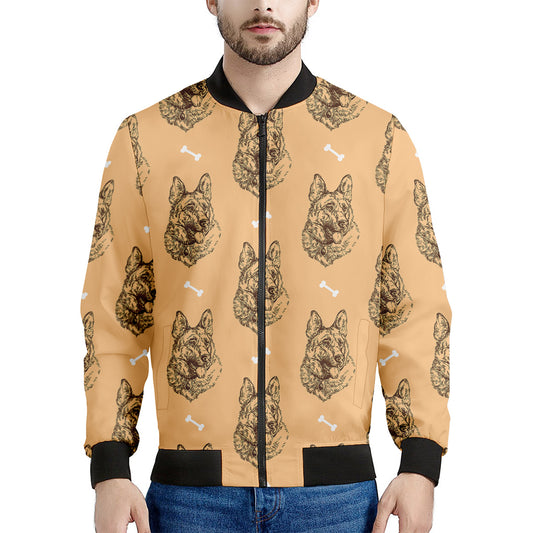 Drawing German Shepherd Pattern Print Men's Bomber Jacket