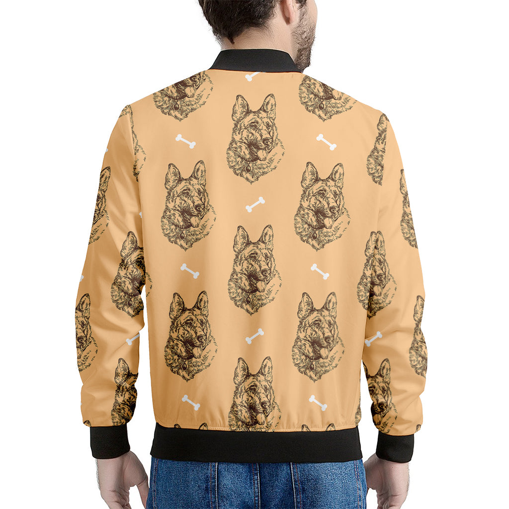 Drawing German Shepherd Pattern Print Men's Bomber Jacket