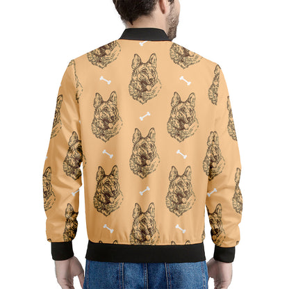 Drawing German Shepherd Pattern Print Men's Bomber Jacket