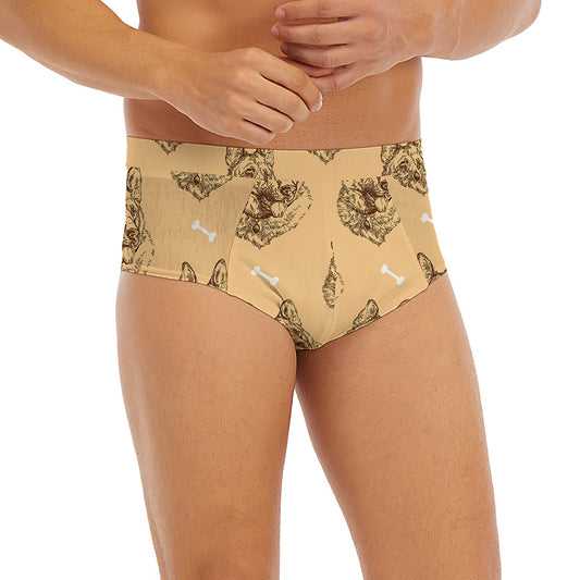 Drawing German Shepherd Pattern Print Men's Briefs