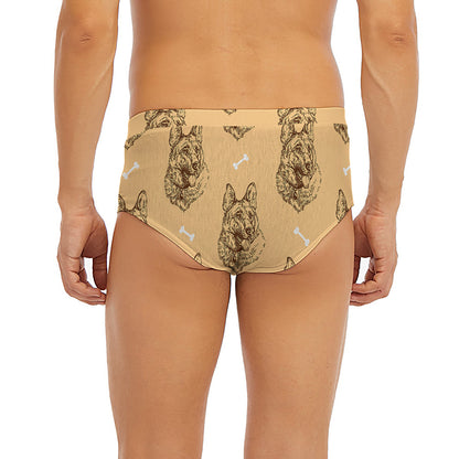 Drawing German Shepherd Pattern Print Men's Briefs