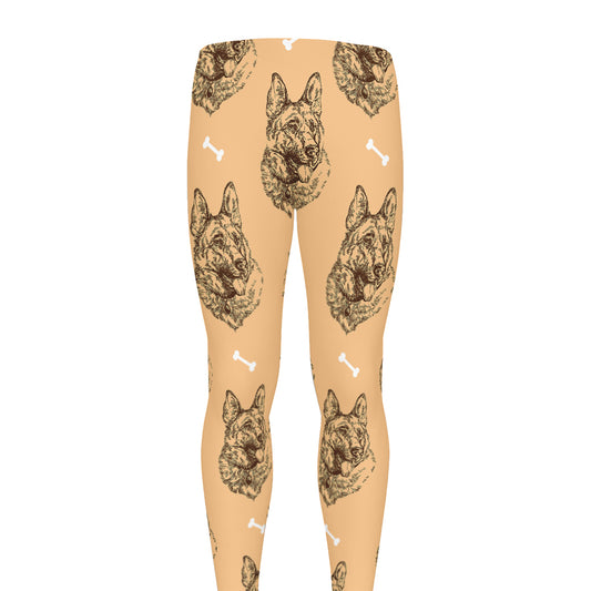 Drawing German Shepherd Pattern Print Men's leggings