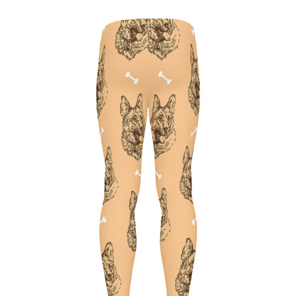 Drawing German Shepherd Pattern Print Men's leggings