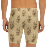 Drawing German Shepherd Pattern Print Men's Long Boxer Briefs