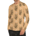 Drawing German Shepherd Pattern Print Men's Long Sleeve Rash Guard