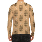 Drawing German Shepherd Pattern Print Men's Long Sleeve Rash Guard