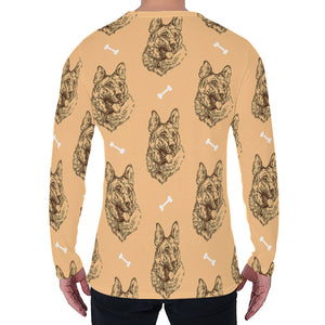 Drawing German Shepherd Pattern Print Men's Long Sleeve T-Shirt