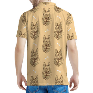 Drawing German Shepherd Pattern Print Men's Polo Shirt