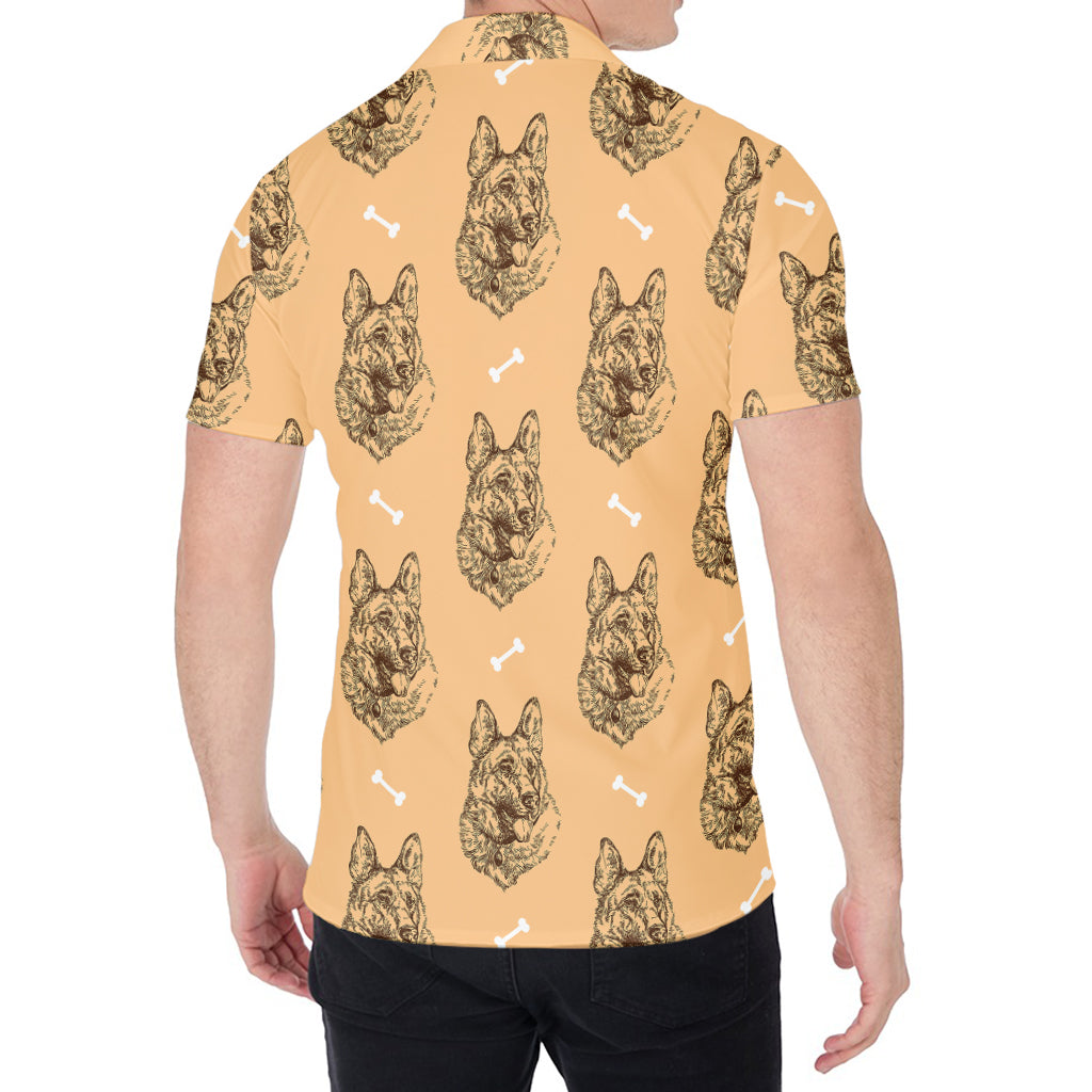 Drawing German Shepherd Pattern Print Men's Shirt