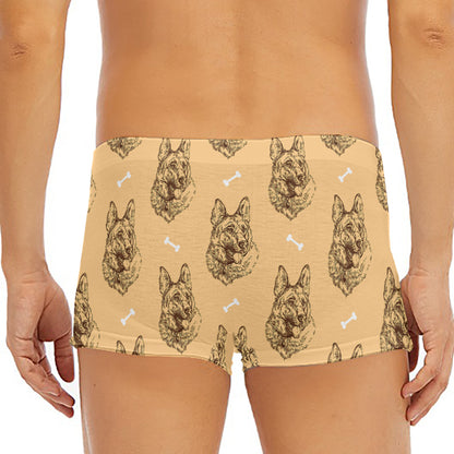 Drawing German Shepherd Pattern Print Men's Short Boxer Briefs