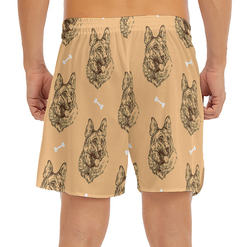 Drawing German Shepherd Pattern Print Men's Split Running Shorts