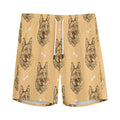 Drawing German Shepherd Pattern Print Men's Athletic Shorts