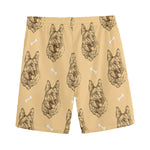 Drawing German Shepherd Pattern Print Men's Sports Shorts