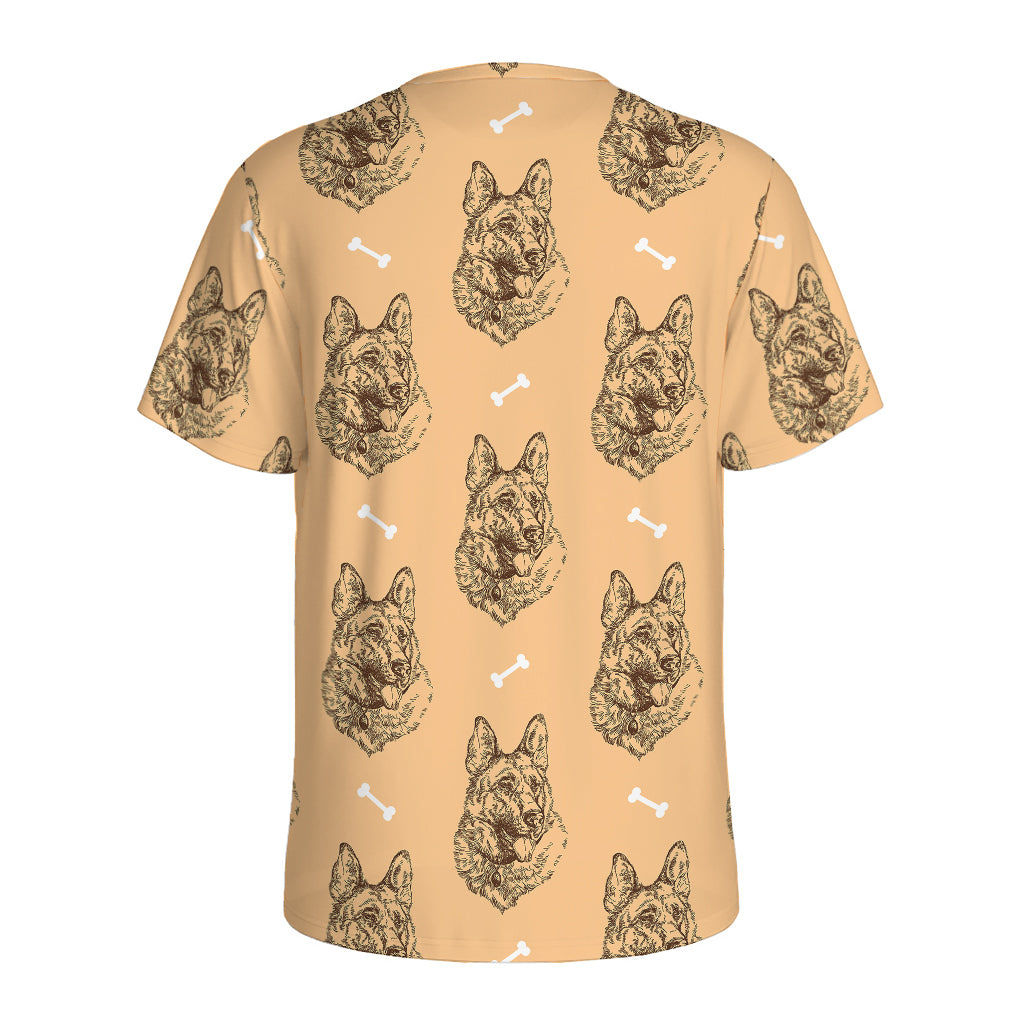 Drawing German Shepherd Pattern Print Men's Sports T-Shirt