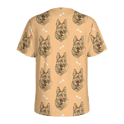 Drawing German Shepherd Pattern Print Men's Sports T-Shirt
