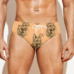 Drawing German Shepherd Pattern Print Men's Swim Briefs
