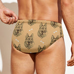 Drawing German Shepherd Pattern Print Men's Swim Briefs