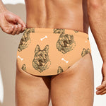 Drawing German Shepherd Pattern Print Men's Swim Briefs