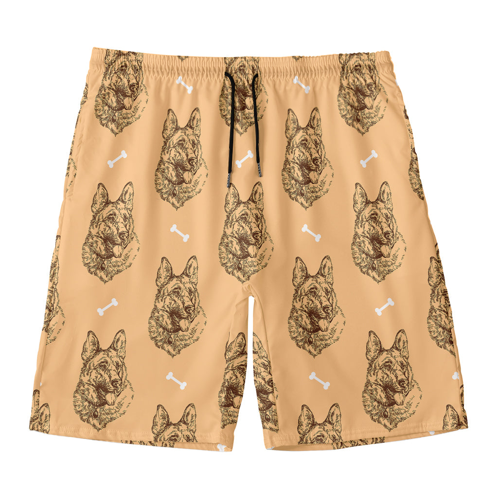 Drawing German Shepherd Pattern Print Men's Swim Trunks