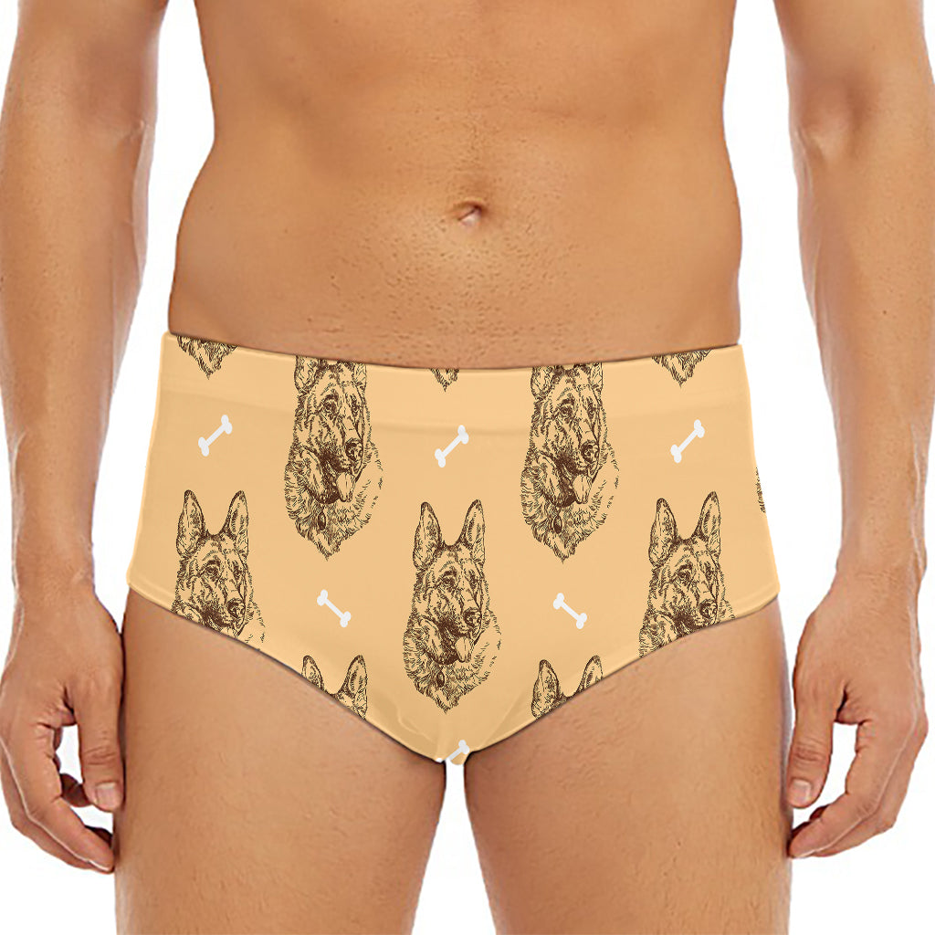 Drawing German Shepherd Pattern Print Men's Triangle Swim Briefs
