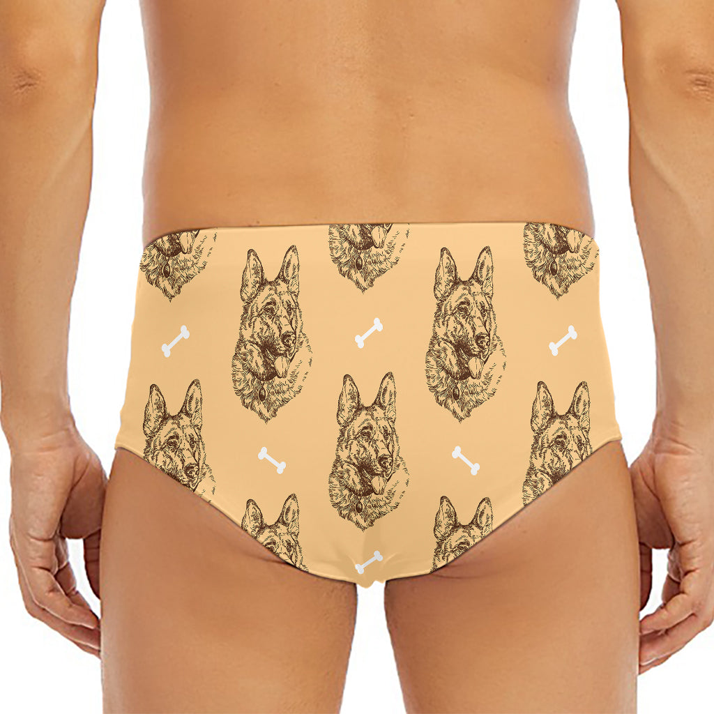 Drawing German Shepherd Pattern Print Men's Triangle Swim Briefs