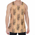Drawing German Shepherd Pattern Print Men's Velvet Tank Top