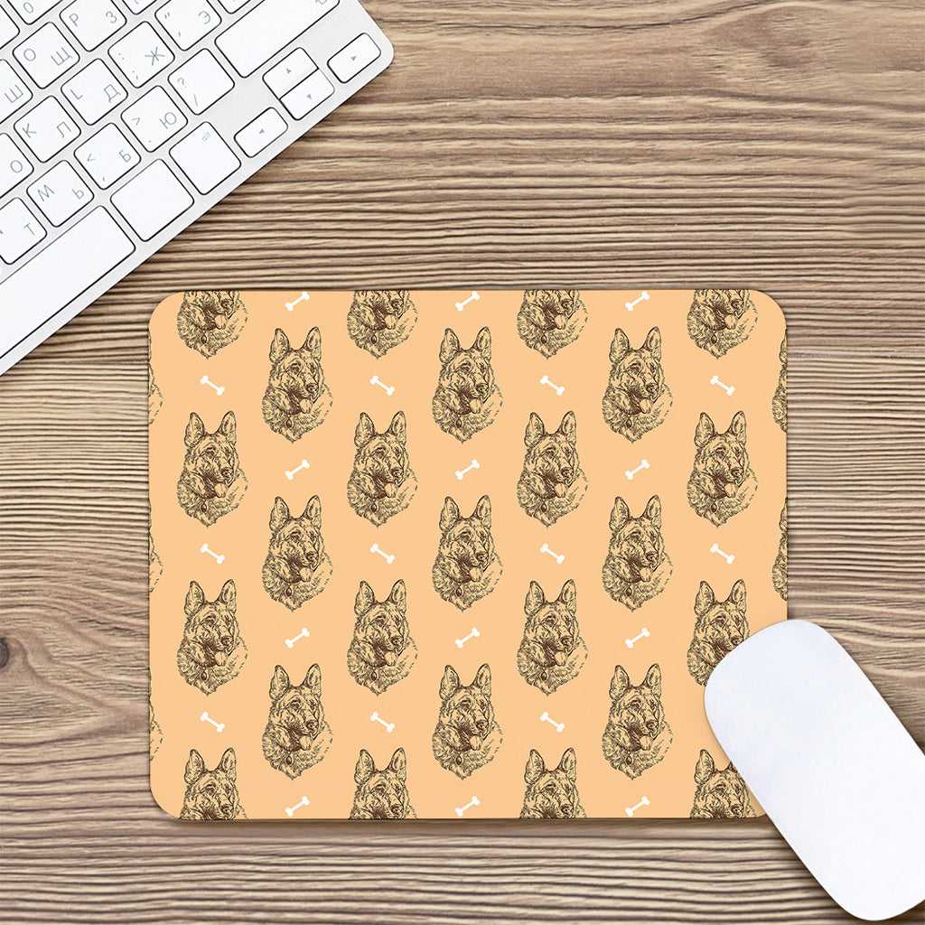 Drawing German Shepherd Pattern Print Mouse Pad