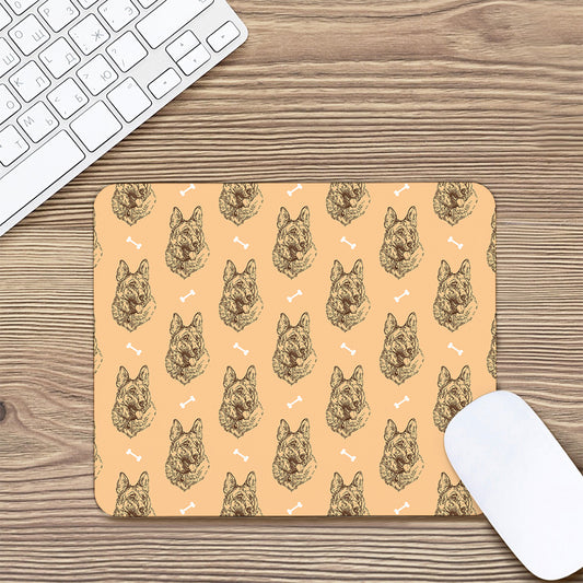 Drawing German Shepherd Pattern Print Mouse Pad